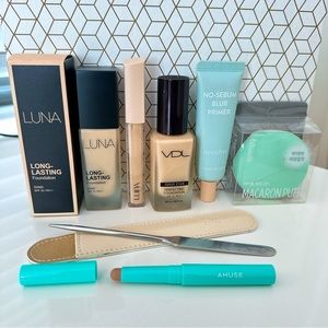 7pcs K-BEAUTY New LUNA & VDL Foundation, Concealer, Innisfree Primer, Picasso!